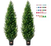 VEVOR Árboles Topiarios Artificiales de Cedro Verde 400 x 400 x 1500 mm 2 uds PE