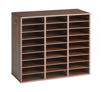 VEVOR Archivador para Documentos de Escritorio 27 Compartimentos Marrón, Almacenamiento de Papeles A4 para Oficina, Escuela, Estudio, Estantes Ajustables, 715 x 300 x 605 mm, Organizador de Madera