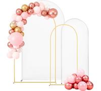 VEVOR Arco de Boda de Metal Color Dorado, 2,2 x 1,2 m/1,8 x 0,8 m, Arco de Globos con Cubierta para Bodas, Fiestas de Cumpleaños, Festivales y Ceremonias, Marco Superior Semicircular Arqueado