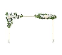 VEVOR Arco de Mesa, Ajustable de 711,2 a 2489,2 mm de Largo y de 330,2 a 1066,8 mm de Alto, con Varilla Decorativa y Flores, Marco de Globo Dorado para Decoración de Bodas, Cumpleaños y Navidad