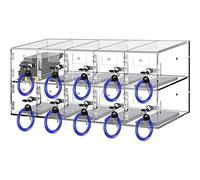 VEVOR Armario de almacenamiento para teléfono móvil cabina telefónica de acrílico con cerradura 10 ranuras 53x18x21,5 cm gabinete de almacenamiento para teléfono con llaves para sala de reunión, aula