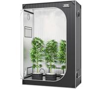 VEVOR Armario de Cultivo 122x61x183 cm Carpa de Cultivo Hidropónico Mylar 2000D Altamente Reflectante con Ventana de Observación, Bolsa de Herramientas, Bandeja de Piso para Cultivo de Plantas