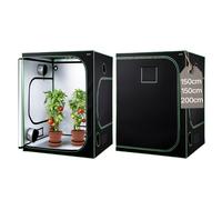 VEVOR Armario de Cultivo Interior 150x150x200 cm, Carpa de Cultivo con Ventana de Observación, Bandeja de Suelo y Cremallera, Mylar 600D de Alta Reflectancia, Tienda para Plantas, Flores, Verduras