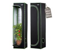 VEVOR Armario de Cultivo Interior 40x40x160 cm, Carpa de Cultivo con Ventana de Observación, Bandeja de Suelo y Cremallera, Mylar 600D de Alta Reflectancia, Tienda para Plantas, Flores, Verduras
