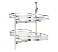 VEVOR Armario de Esquina con Bisagras Abatibles a la Izquierda, Organizador Extraíble para Armarios con Bisagra, Bandeja Abatible de 2 Niveles con Altura Ajustable, a la Izquierda, 850 x 490 x 780 mm