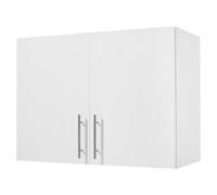 VEVOR Armario de Pared Colgante para Lavandería, Amplio y Adaptable, 2 Niveles con Estante Ajustable, 2 Puertas, Apto para Cocina, Baño, Lavandería, 40,6 x 81,3 x 61 cm, Armario Superior Blanco