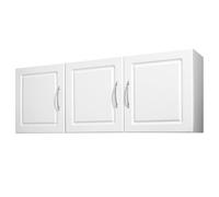 VEVOR Armario de Pared para Lavandería, 2 Niveles, con Estante Ajustable, 3 Puertas, para Cocina, Baño, Lavandería, Carga de 88,5 kg, 31,6 x 137,2 x 51,6 cm, Moderno y Minimalista, Color Blanco