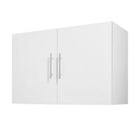 VEVOR Armario de Pared para Lavandería, 2 Niveles con Estante Ajustable, con 2 Puertas, Fabricado con Aglomerado y MDF, para Cocina, Baño, Lavandería, 40,6 x 91,4 x 61 cm, Armario Superior Blanco