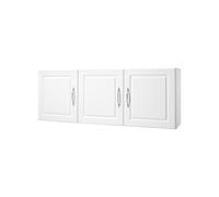 VEVOR Armario de Pared para Lavandería 31,6 x 137,2 x 51,6 cm Armario Colgante de 2 Niveles con 3 Puertas, Organizador de Armario con Estante Ajustable para Cocina, Garaje, Lavandería, Blanco