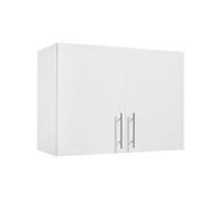 VEVOR Armario de Pared para Lavandería 40,6 x 81,3 x 61 cm Armario Colgante de 2 Niveles con 2 Puertas, Organizador de Armario con Estante Ajustable para Baño, Cocina, Garaje, Lavandería, Blanco