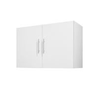 VEVOR Armario de Pared para Lavandería 40,6 x 91,4 x 61 cm Armario Colgante de 2 Niveles con 2 Puertas, Organizador de Armario con Estante Ajustable para Baño, Cocina, Garaje, Lavandería, Blanco