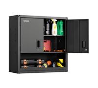 VEVOR Armario de Pared para Taller, 762 x 305 x 762 mm, Armario de Herramientas de Metal para Colgar con Puerta con Cerradura, Capacidad de 163,3 kg, para Garaje, Sótano, Cocina y Almacén, Negro
