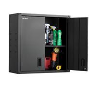 VEVOR Armario de Pared para Taller, 762 x 310 x 762 mm, Armario de Herramientas de Metal Colgante de Pared, con Puerta con Cerradura, Capacidad de 108,86 kg, para Garaje, Sótano y Almacén, Negro