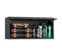 VEVOR Armario de Pared para Taller, 77 x 30,5 x 35,6 cm, Armario de Herramientas de Garaje de Metal con Puerta Abatible, Capacidad de 54,5 kg, para Garaje, Sótano, Cocina y Almacén, Negro