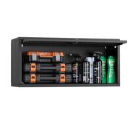 VEVOR Armario de Pared para Taller, 77 x 30,5 x 35,6 cm, Armario de Herramientas de Garaje de Metal con Puerta Abatible, Capacidad de 54,5 kg, para Garaje, Sótano, Cocina y Almacén, Negro