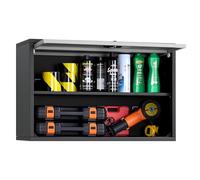 VEVOR Armario de Pared para Taller, 770 x 305 x 500 mm, Armario de Herramientas de Garaje de Metal con Puerta Abatible, Capacidad de 108,86 kg, para Garaje, Sótano, Cocina y Almacén, Negro