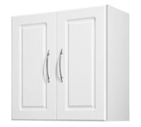 VEVOR Armario Mural Colgante para Lavadero, 2 Niveles con Estante Ajustable, 2 Puertas, para Cocina, Baño, Lavadero, 30 x 60 x 60 cm, Armario Superior Blanco, Moderno y Minimalista, Carga 45 kg