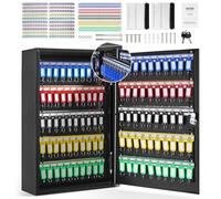 VEVOR Armario para Llaves con 200 Ganchos Caja para Llaves de Pared de Acero 38x13,8x55cm Armario con Soporte para Llaves Cerradura 200 Etiquetas 2 Llaves Almacenamiento Seguro para Oficina Hotel