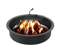 VEVOR Aro para Hoguera con Parrilla para Barbacoa Diámetro Exterior 1016 mm, Diámetro Interior 914,4 mm, Altura 215,9 mm, Revestimiento de Acero al Carbono, Anillo para Fogata sobre o en el Suelo