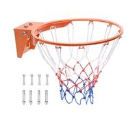 VEVOR Aro de Baloncesto Diámetro Exterior 480mm Canasta de Baloncesto de Acero al Carbono con Red Pieza de Repuesto de Portería de Baloncesto Montada en Pared para Entrenamiento de Baloncesto, Naranja