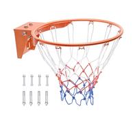 VEVOR Aro de Baloncesto Diámetro Exterior 480mm Canasta de Baloncesto de Acero al Carbono con Red Pieza de Repuesto de Portería de Baloncesto Montada en Pared para Entrenamiento de Baloncesto, Naranja