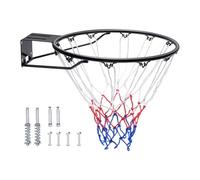 VEVOR Aro de Baloncesto Diámetro Exterior 483 mm Canasta de Baloncesto de Acero al Carbono con Red Pieza de Repuesto de Portería de Baloncesto Montada en Pared para Entrenamiento de Baloncesto, Negro
