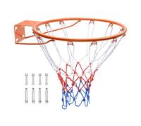 VEVOR Aro de Baloncesto Diámetro Exterior 483mm Canasta de Baloncesto de Acero al Carbono con Red Pieza de Repuesto de Portería de Baloncesto Montada en Pared para Entrenamiento de Baloncesto, Naranja