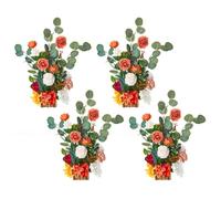 VEVOR Arreglos Florales Artificiales de Pie para Pasillos de Bodas, Centros de Mesa Florales Naranjas para Ceremonias, Recepciones, Fiestas y Decoración al Aire Libre, 450 x 250 x 250 mm, 4 uds