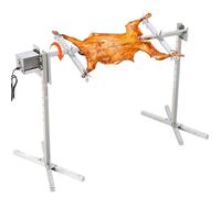 VEVOR Asador Eléctrico de 117cm Asador de Cerdo Capacidad de 41kg Asador Giratorio Motor Automático de 42W Soporte Universal Ajustable en Altura Asador Barbacoa de Acero Inoxidable para Cordero Cerdo