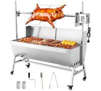 VEVOR Asador Giratorio 1218 mm 4 Niveles de Altura, Motor de 38 W, Asador de Cerdo y Cordero, Capacidad de Carga de 60 kg, de Acero Inoxidable, Rotación Suave de 360° para Fiestas, Barbacoas, Camping