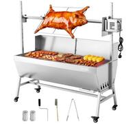 VEVOR Asador Giratorio 1218 mm 4 Niveles de Altura, Motor de 38 W, Asador de Cerdo y Cordero, Capacidad de Carga de 60 kg, de Acero Inoxidable, Rotación Suave de 360° para Fiestas, Barbacoas, Camping