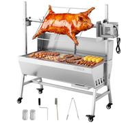 VEVOR Asador Giratorio 7 Niveles de Altura, Motor de 38 W, Asador de Cerdo y Cordero, Capacidad de Carga de 60 kg, de Acero Inoxidable, Rotación Suave de 360°, para Fiestas, Barbacoas al Aire Libre