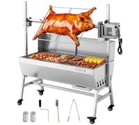 VEVOR Asador Giratorio 7 Niveles de Altura, Motor de 38 W, Asador de Cerdo y Cordero, Capacidad de Carga de 60 kg, de Acero Inoxidable, Rotación Suave de 360°, para Fiestas, Barbacoas al Aire Libre