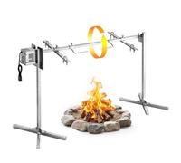 VEVOR Asador Giratorio Eléctrico 8 Niveles de Altura Carga de 40 kg 1321 mm | Para Fiestas, Acampadas, Barbacoas, Camping al Aire Libre, Motor de 38 W, Acabado en Acero Inoxidable, Rotación Suave de 360°