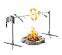 VEVOR Asador Giratorio Eléctrico, Ajuste de Altura 8 Niveles, Motor de 38 W | Capacidad de Carga de 60 kg, Acabado en Acero Inoxidable, Rotación Suave de 360°, Parrilla para Fiestas, Acampadas, Barbacoas