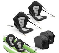 VEVOR Asiento Acolchado para Kayaks 2 Piezas, Asiento de Canoa con Respaldo Grosor de 12 mm, Cojín de Kayak con Bolsa de Almacenamiento y Correas Ajustables para Bote de Pesca, Tabla de Paddle