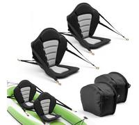 VEVOR Asiento Acolchado para Kayaks 2 Piezas, Asiento de Canoa con Respaldo Grosor de 12 mm, Cojín de Kayak con Bolsa de Almacenamiento y Correas Ajustables para Bote de Pesca, Tabla de Paddle