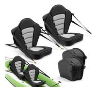 VEVOR Asiento Acolchado para Kayaks 2 Piezas, Asiento de Canoa con Respaldo Grosor de 65 mm, Cojín de Kayak con Bolsa de Almacenamiento y Correas Ajustables para Bote de Pesca, Tabla de Paddle