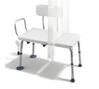 VEVOR Asiento de Bañera con Brazo y Respaldo, Silla para Bañera Altura Ajustable de 375 a 490 mm, Capacidad de 180 kg, Silla de Ducha para Adultos, Personas Mayores, Personas con Discapacidad