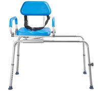 VEVOR Asiento de Bañera Deslizante Soporta hasta 150 kg, Silla de Ducha con Asiento Giratorio, Banco de Transferencia de Bañera con Brazos y Respaldo, Altura Ajustable, para Personas Mayores