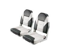 VEVOR Asiento de Barco con Respaldo Alto 2 Piezas Cojín de Esponja, Negro y Gris
