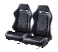 VEVOR Asiento de Carreras, Juego de 2, con Ángulo Amplio Reclinable y Espuma de Alta Resiliencia, con Cuero de PVC Suave y Deslizador Q235B, Apto para Autos de Crreras y Karts, 550 x 585 x 885 mm