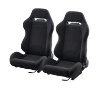 VEVOR Asiento de Carreras, Juego de 2, con Ángulo Amplio Reclinable y Espuma de Alta Resiliencia, con Tela de Poliéster y Deslizador Q235B, Apto para Autos de Carreras y Karts, 550 x 585 x 885 mm