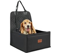 VEVOR Asiento de Coche para Perros 12 kg Asiento de Seguridad para Mascotas Asiento Elevador Impermeable con Correa de Seguridad con Clip Acolchado de Algodón PP Silla para Coche para Mascotas, Negro