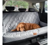 VEVOR Asiento de Coche para Perros 45 kg Asiento de seguridad para Mascotas Asiento Elevador Impermeable con Correa de Seguridad con Clip Acolchado de Algodón PP Silla para Coche para Mascotas, Gris