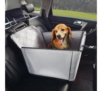 VEVOR Asiento de Coche para Perros 18 kg Asiento de Seguridad para Mascotas Asiento Elevador Impermeable con Marco de Soporte Correa de Seguridad con Clip Silla para Coche para Mascotas, Gris