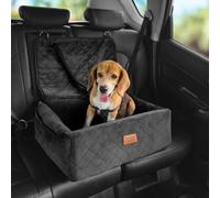 VEVOR Asiento de Coche para Perros 18 kg Asiento de Seguridad para Mascotas Asiento Elevador Impermeable con Correa de Seguridad con Clip Acolchado de Algodón PP Silla para Coche para Mascotas, Negro