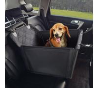 VEVOR Asiento de Coche para Perros 18 kg Asiento de Seguridad para Mascotas Asiento Elevador Impermeable con Marco de Soporte Correa de Seguridad con Clip Silla para Coche para Mascotas, Negro