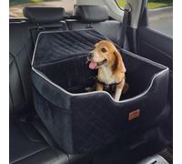 VEVOR Asiento de Coche para Perros 25 kg Asiento de Seguridad para Mascotas Asiento Elevador Impermeable con Correa de Seguridad con Clip Acolchado de Algodón PP Silla para Coche para Mascotas, Negro