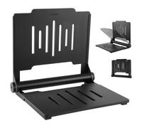 VEVOR Asiento de Ducha Abatible Montaje en Pared, Silla de Ducha Plegable con Respaldo de Apoyo, Marco de Acero Inoxidable, Banco de Baño Capacidad de Carga de 180 kg, para Adultos, Mayores, Negro